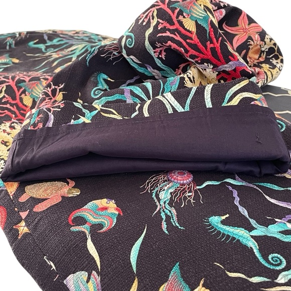 J. Crew Collection Navy Sea Life Print Cropped Cotton, lined Pants Sz: 6 - Picture 6 of 11